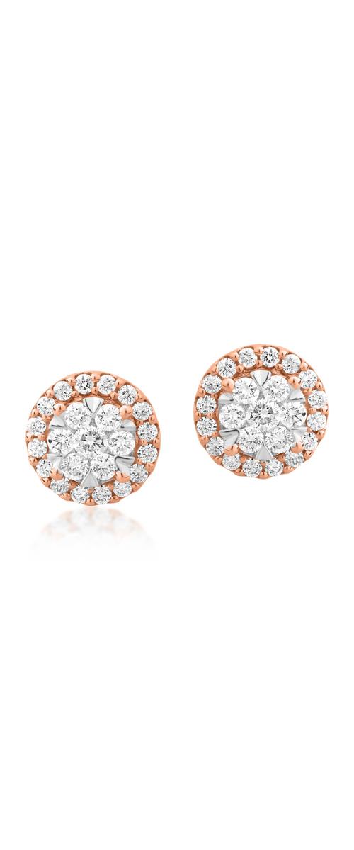 18K rose gold earrings with 0.5ct diamonds