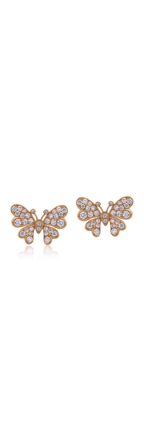 18K rose gold earrings with 0.61ct diamonds