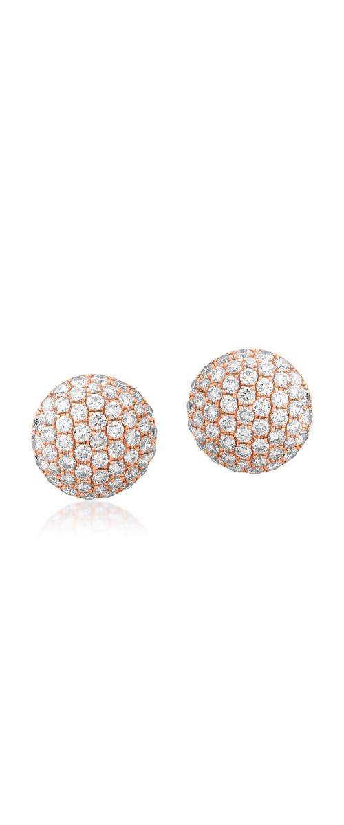 18K rose gold earrings with 1.11ct diamonds