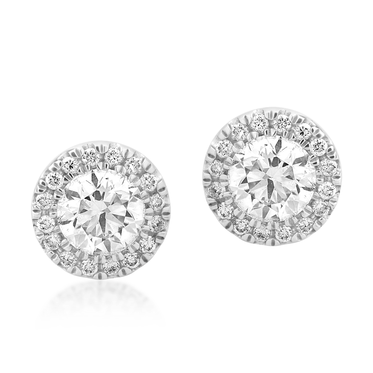Cercei din aur alb de 18K cu diamante de 0.7ct image7