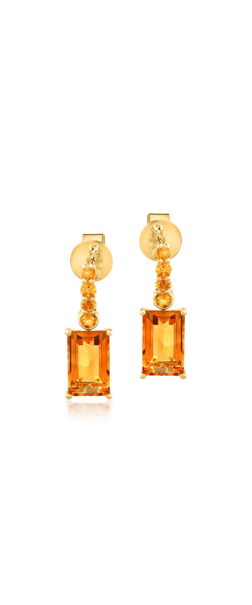 18K yellow gold earrings with 5.2ct citrine