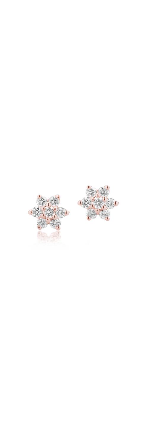18K rose gold earrings with 0.12ct diamonds