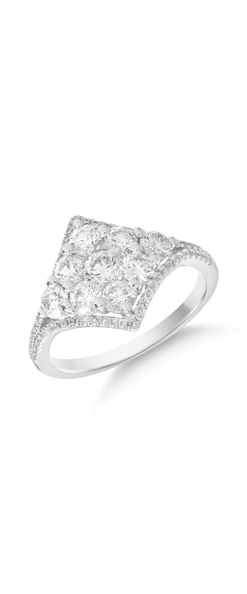 18k fehér arany gyűrű 1.6ct gyémántokkal