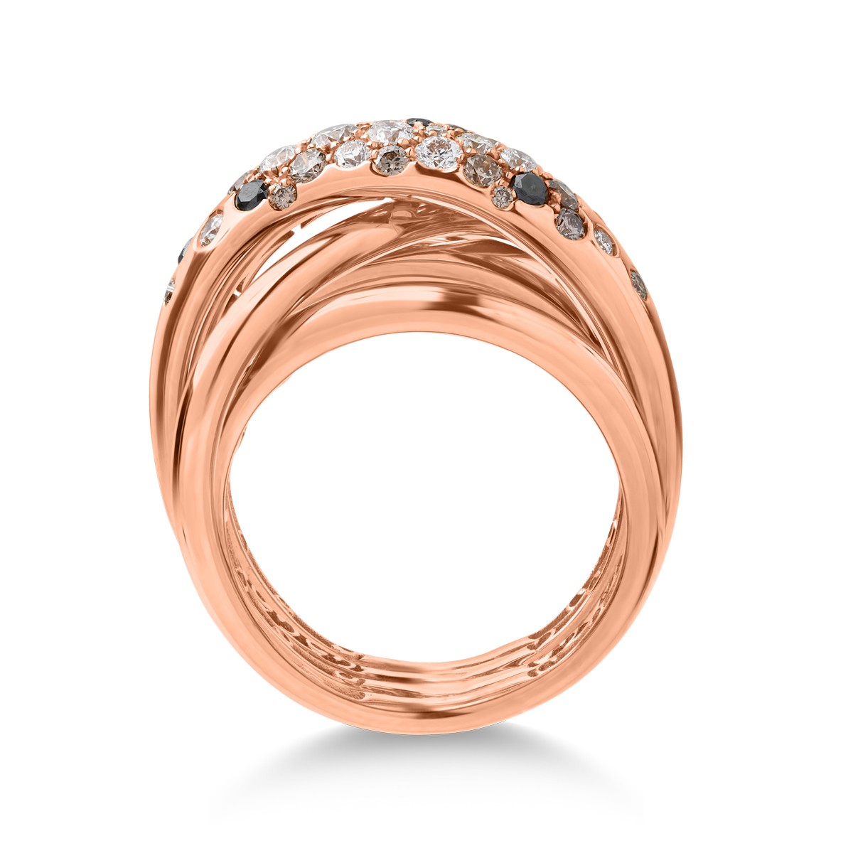 Inel din aur roz de 18K cu diamante de 0.94ct