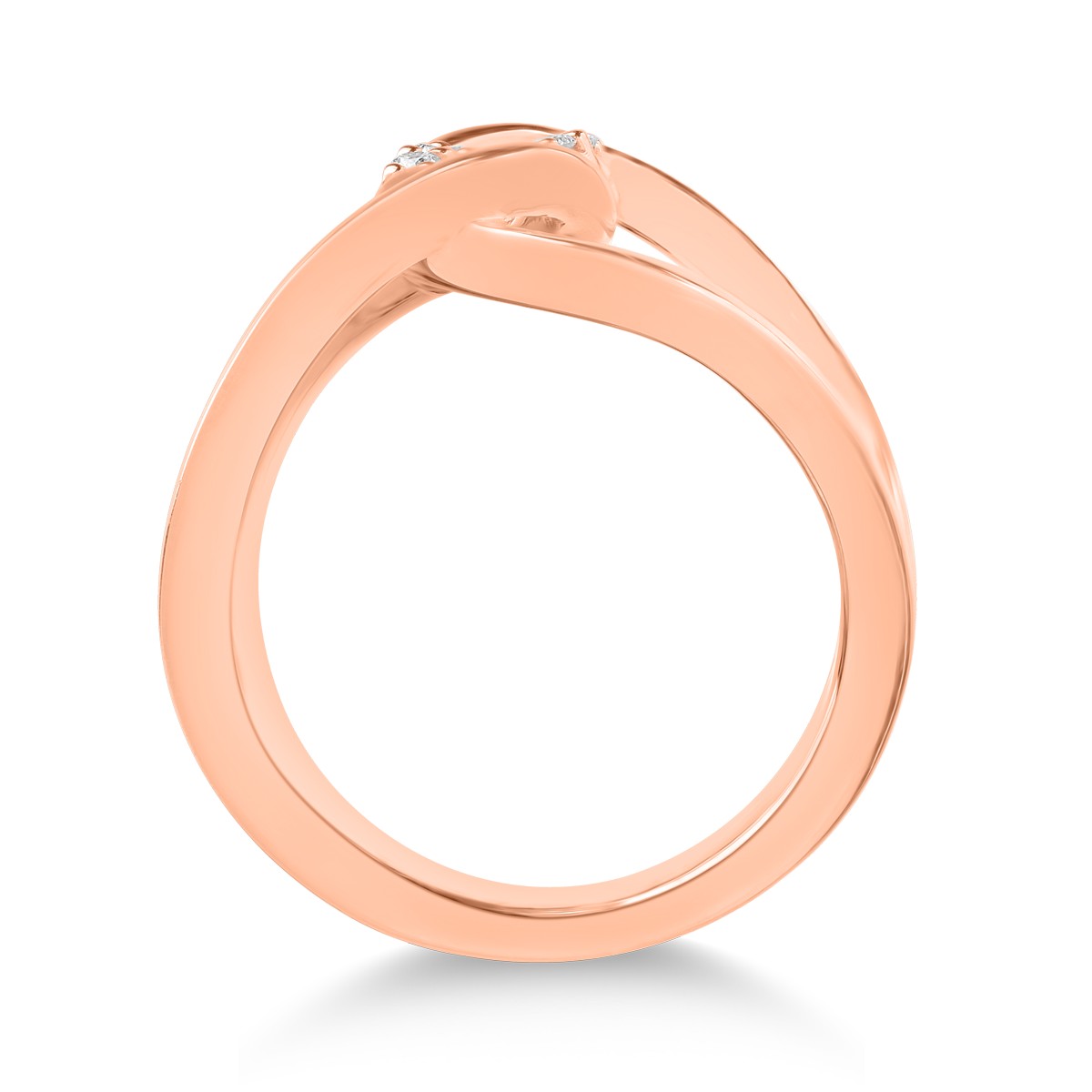 18K rózsaszín arany gyűrű 0.16ct gyémántokkal