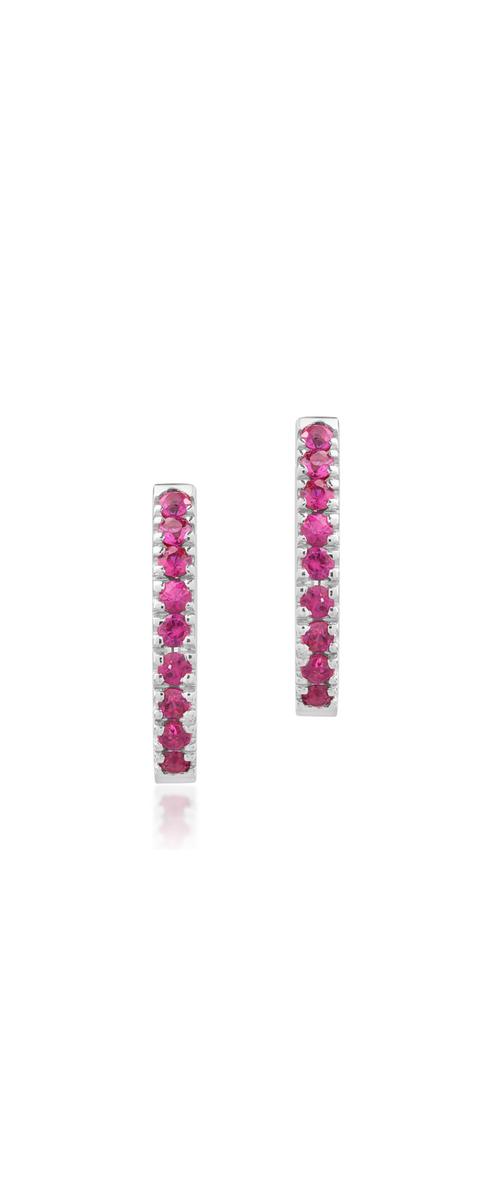 18K white gold earrings with 0.38ct rubies