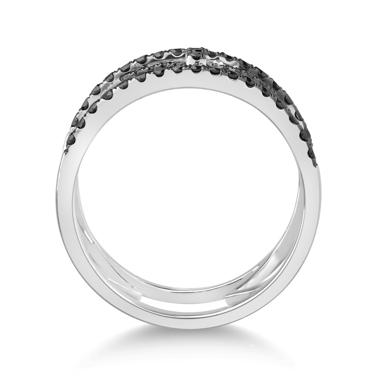 18k fehér arany gyűrű, fekete gyémántokkal 0,53ct