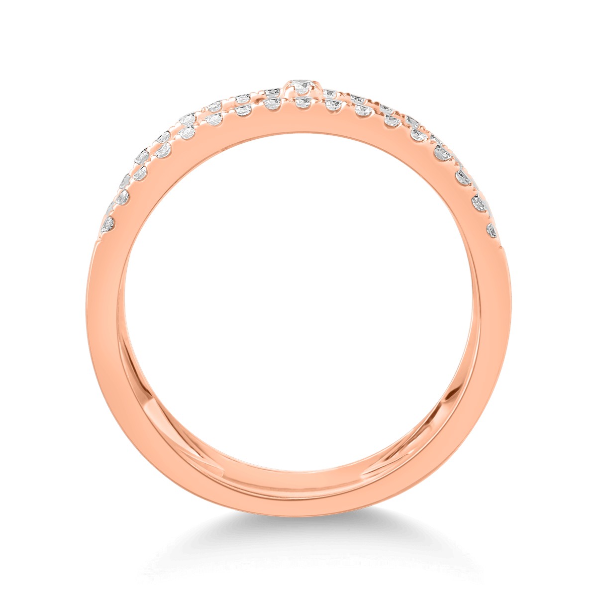 Inel din aur roz de 18K cu diamante de 0.51ct