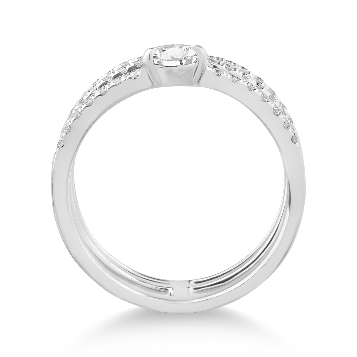 Inel din aur alb de 18K cu diamant de 0.49ct si diamante de 0.5ct image1