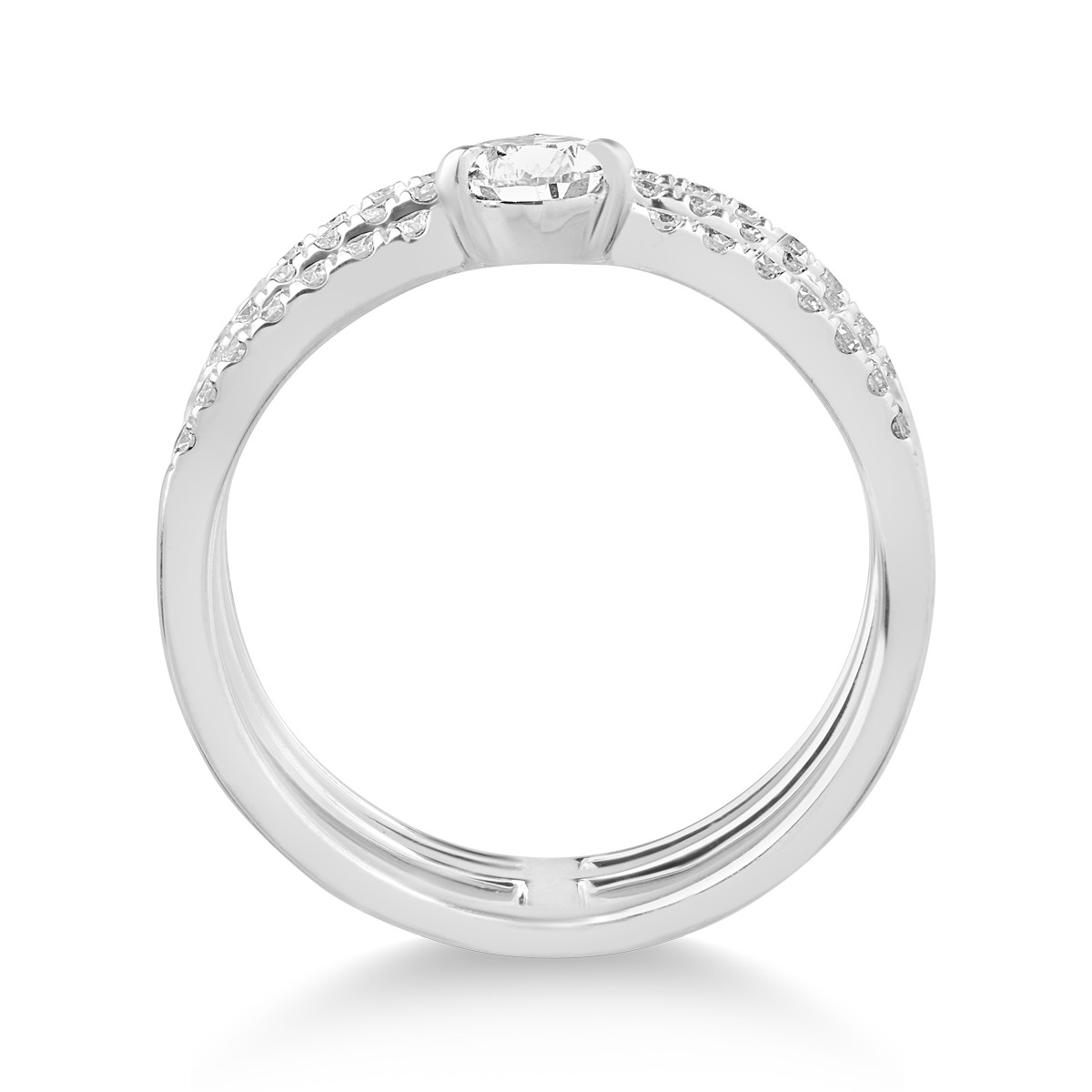 18k fehér arany gyűrű gyémánt 0,49ct és gyémánt 0.5ct