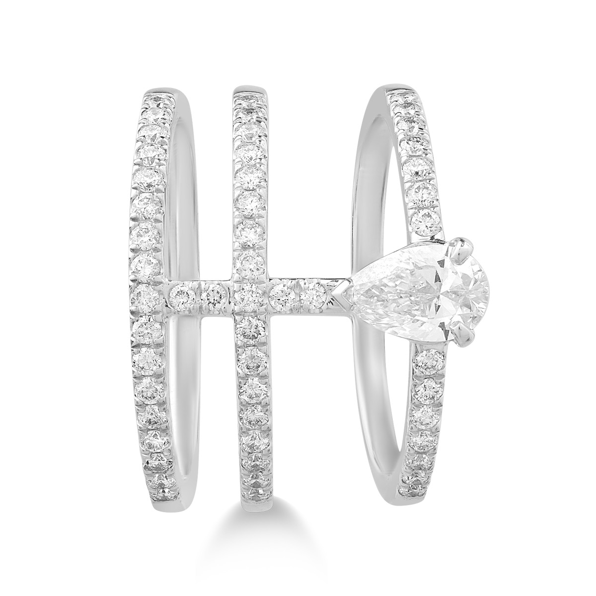18k fehér arany gyűrű gyémánt 0,49ct és gyémánt 0.5ct