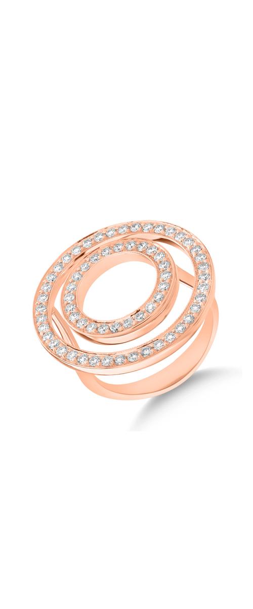 Inel din aur roz de 18K cu diamante de 0.83ct