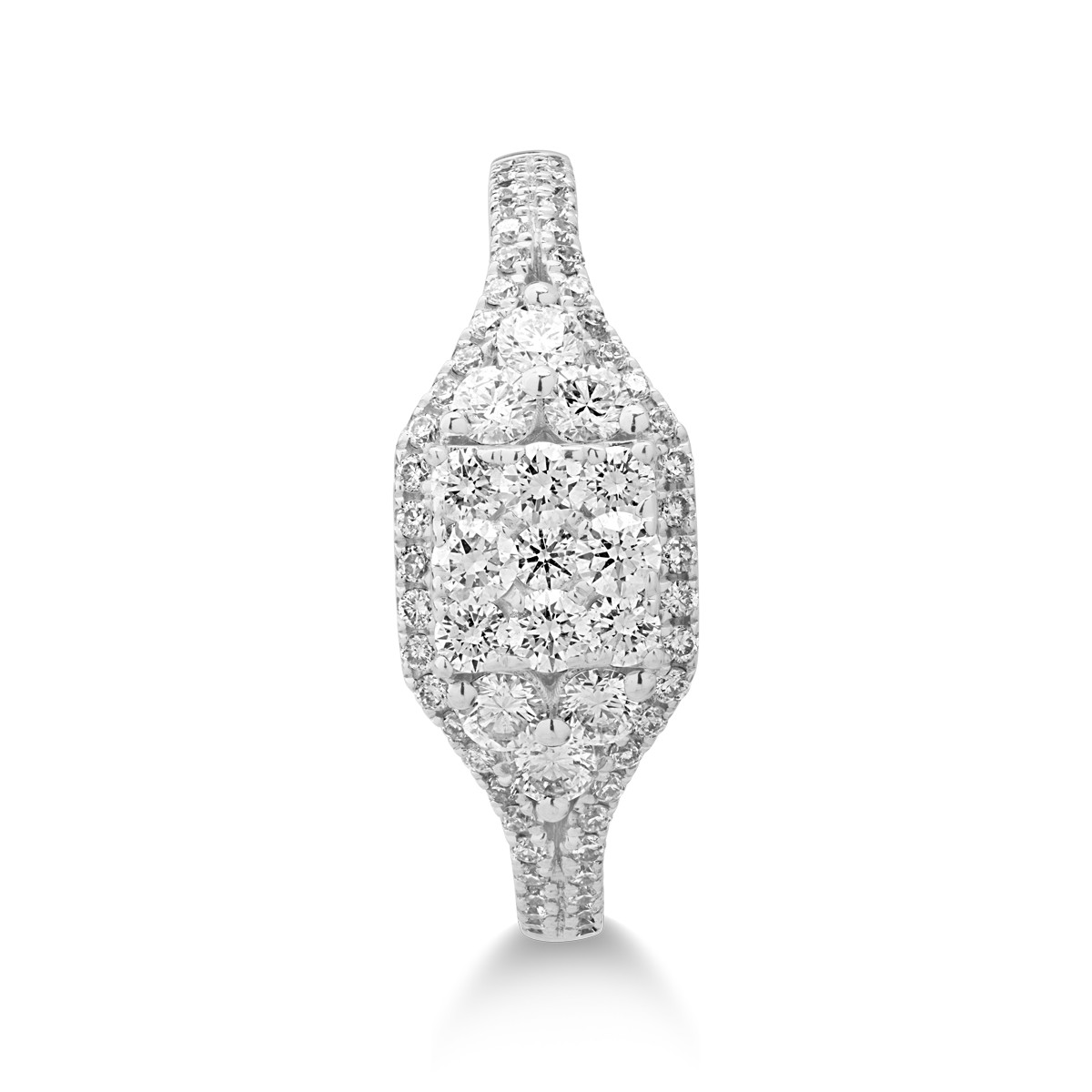 18k fehér arany gyűrű gyémántokkal 0.77ct