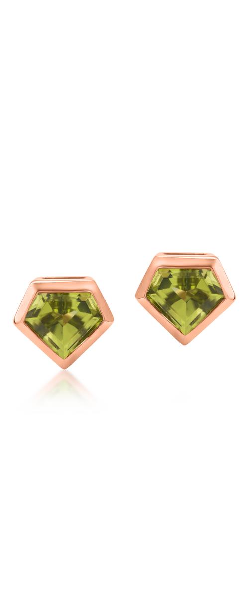 18K rose gold earrings with 1.28ct peridots