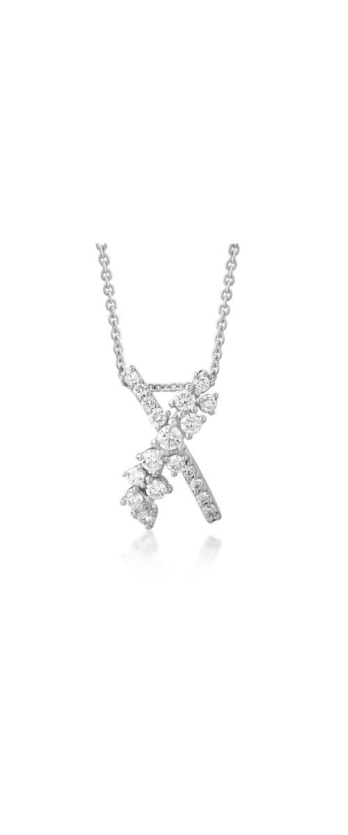 18K white gold pendant chain with 0.44ct diamonds