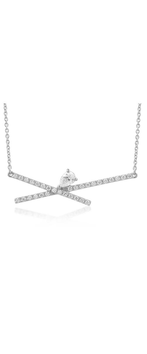 18K white gold pendant necklace with 0.46ct diamonds
