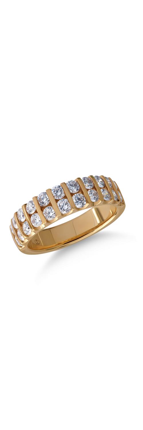 18K sárga arany gyűrű 1.23ct gyémántokkal