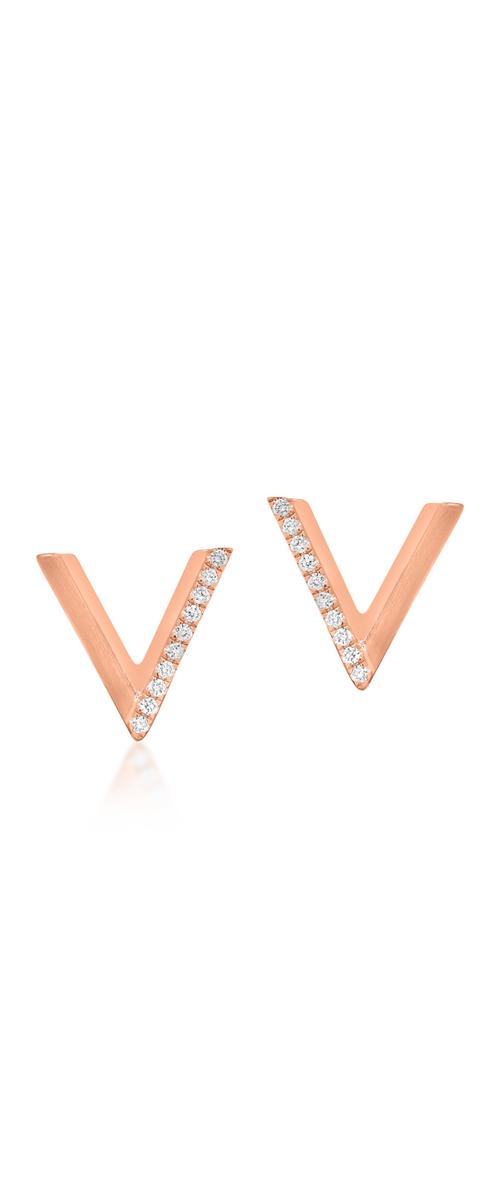 18K rose gold earrings with 0.08ct diamonds