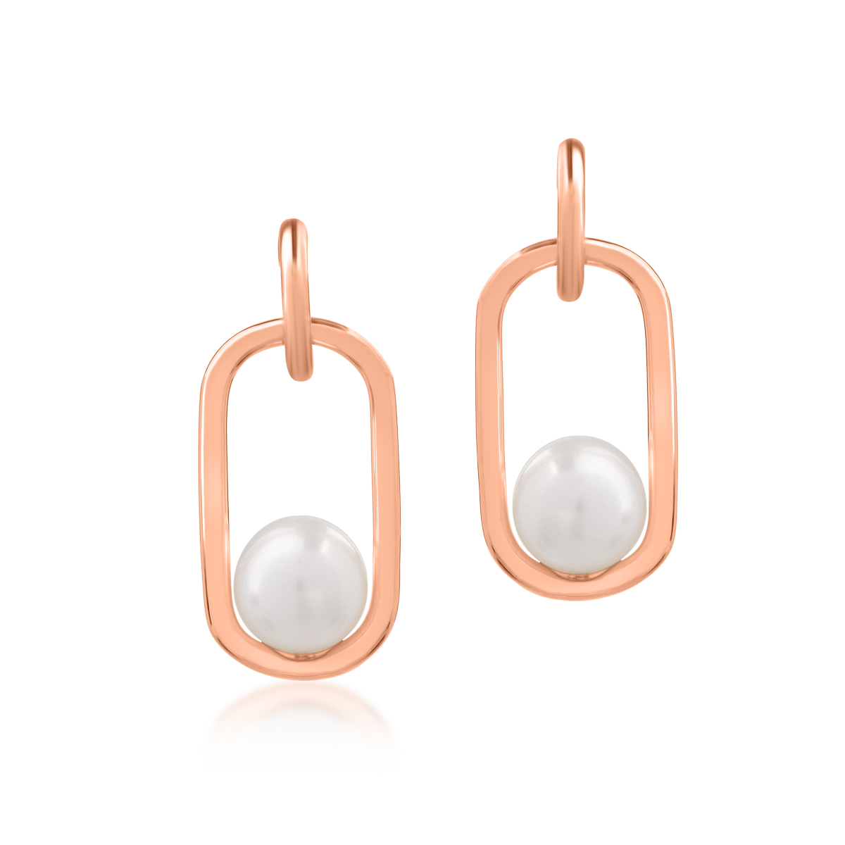 18K rose gold earrings with 7.815ct fresh water pearls