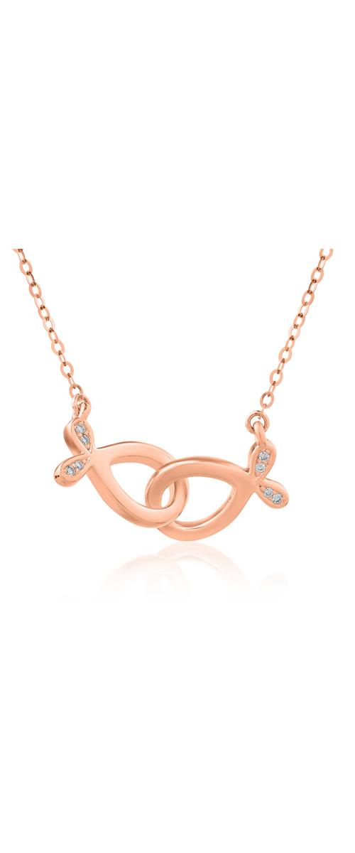 18K rose gold pendant necklace with diamonds of 0.016ct