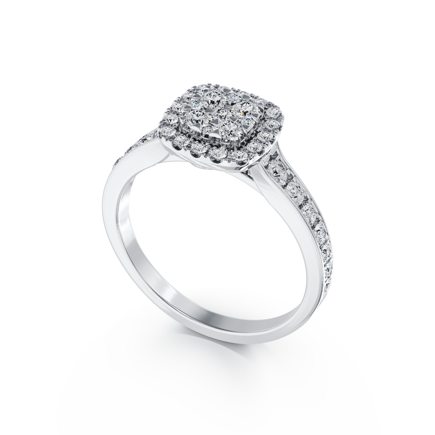 Годежен пръстен от бяло злато 18K с диаманти 0.52ct