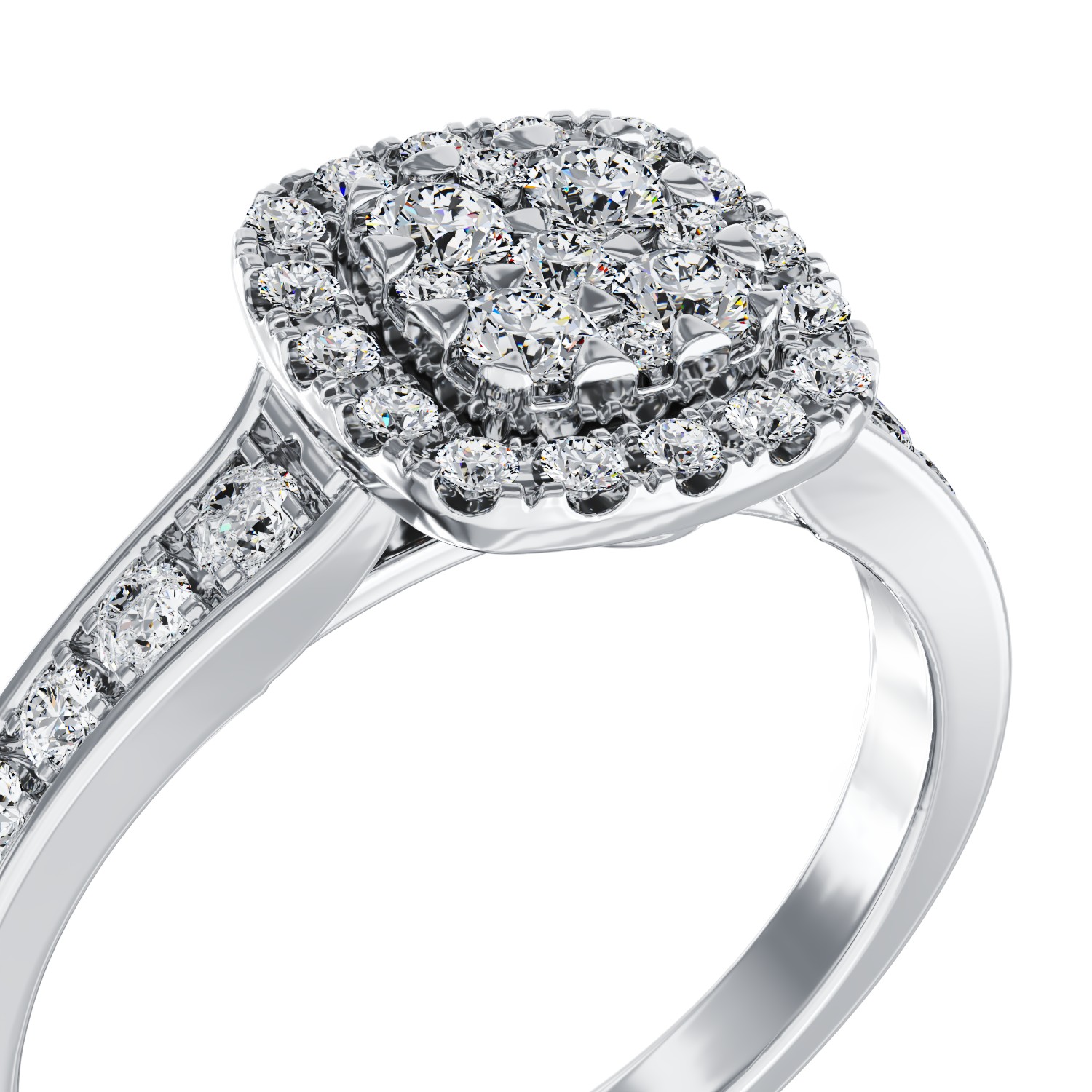 18K fehérarany eljegyzési gyűrű 0.52 karátos gyémántokkal