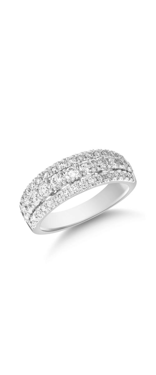 18 karátos fehérarany gyűrű 0.987 karátos gyémántokkal