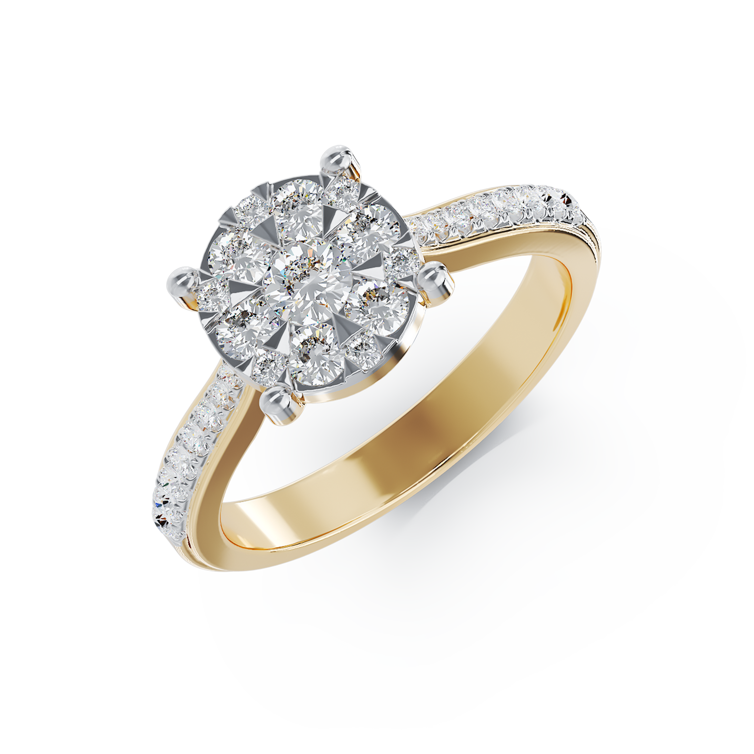 Inel de logodna din aur galben de 18K cu diamante de 0.48ct TEILOR poza noua reduceri 2022