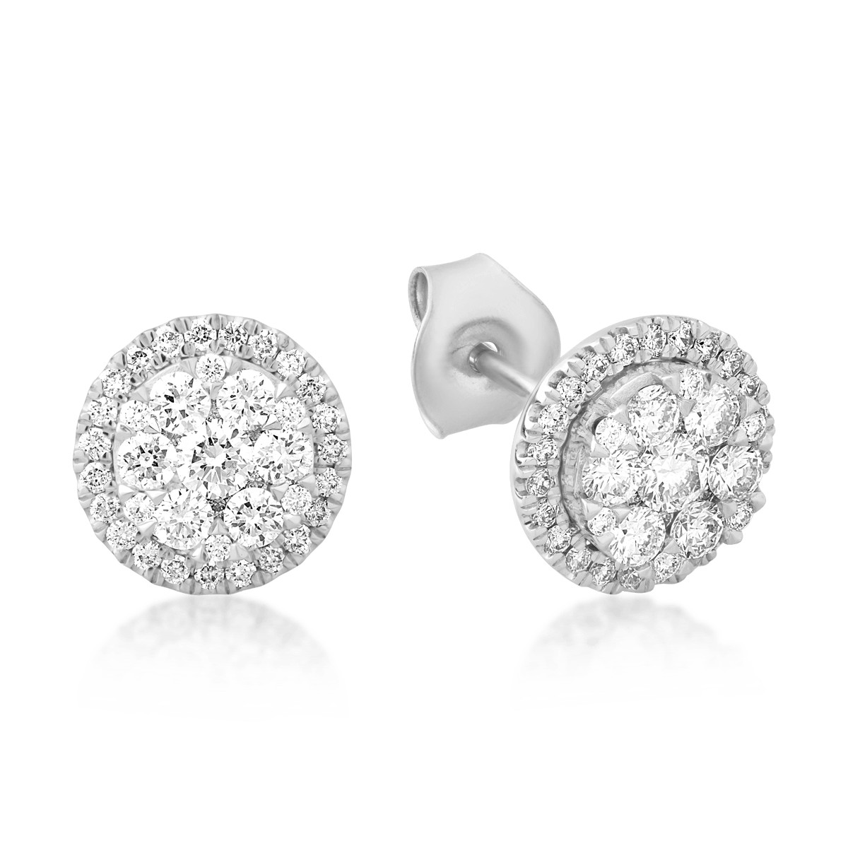 18K white gold earrings with 0.659ct diamonds