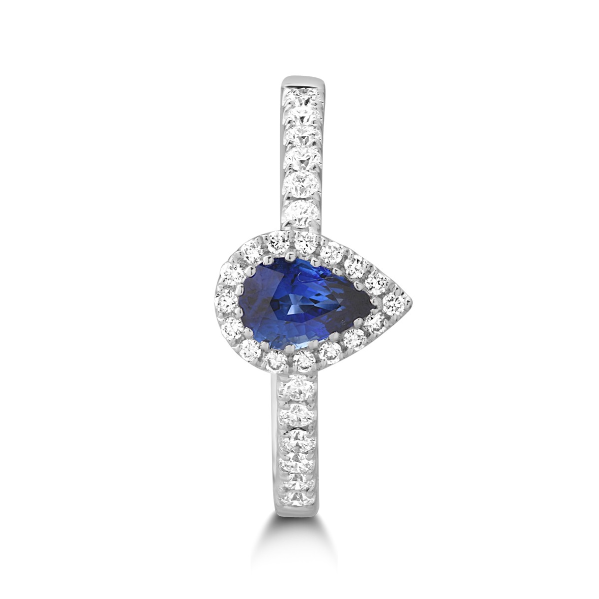 18K white gold ring with 0.45ct sapphire and 0.24ct diamonds