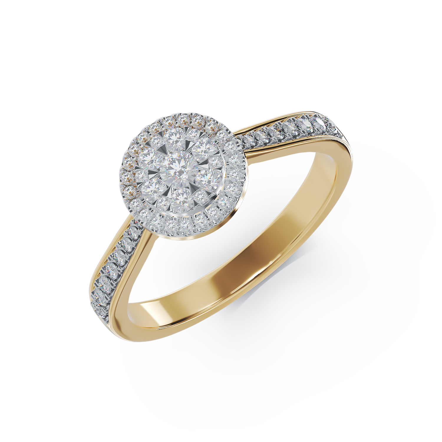  Inel de logodna din aur galben de 18K cu diamante de 0.428ct 