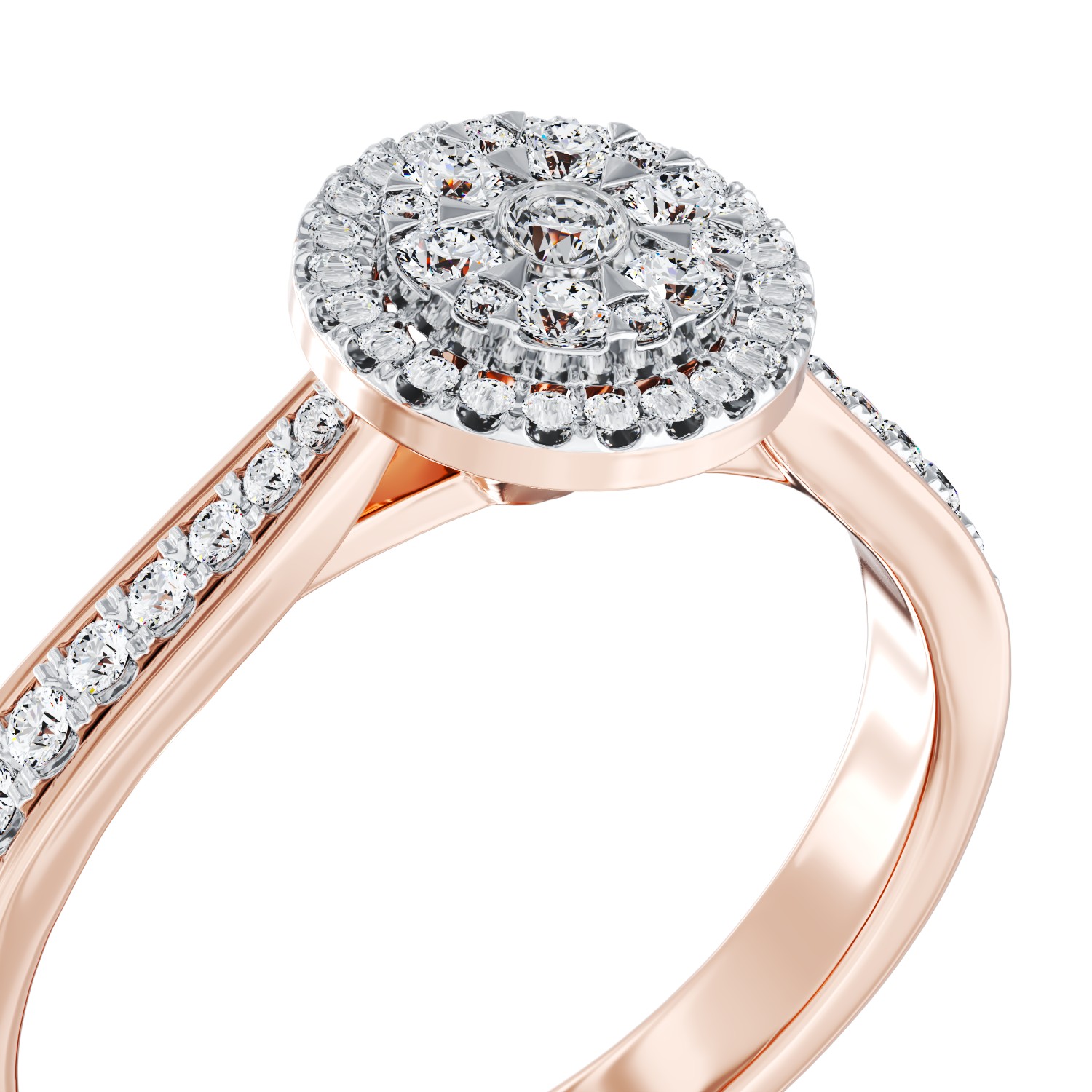 18K rose gold engagement ring with diamonds of 0.427ct