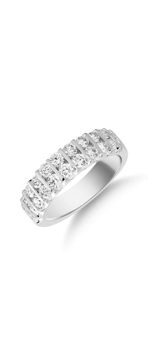 18 karátos fehérarany gyűrű 1.25 karátos gyémántokkal
