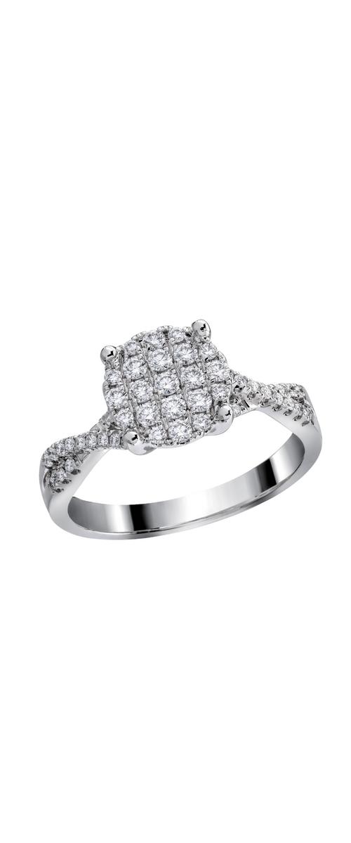 14K white gold ring with 0.41ct diamonds