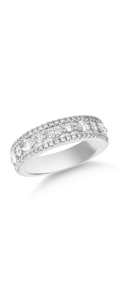 18 k fehér arany gyűrű gyémántokkal 0,89ct