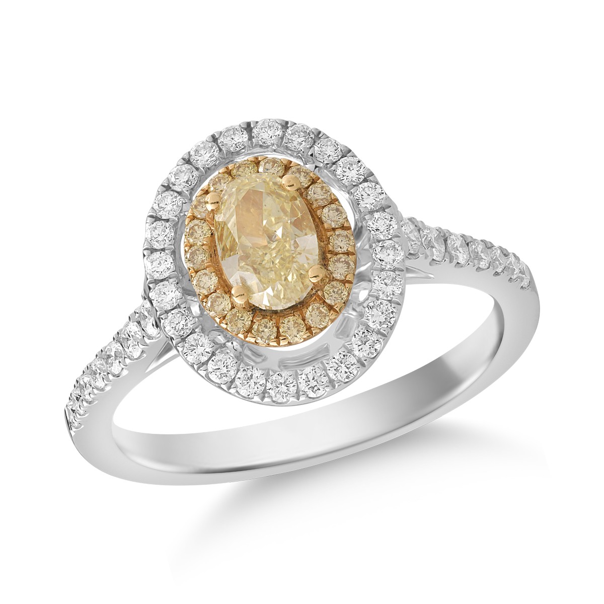 18 k fehér arany gyűrű gyémántokkal 0.98ct