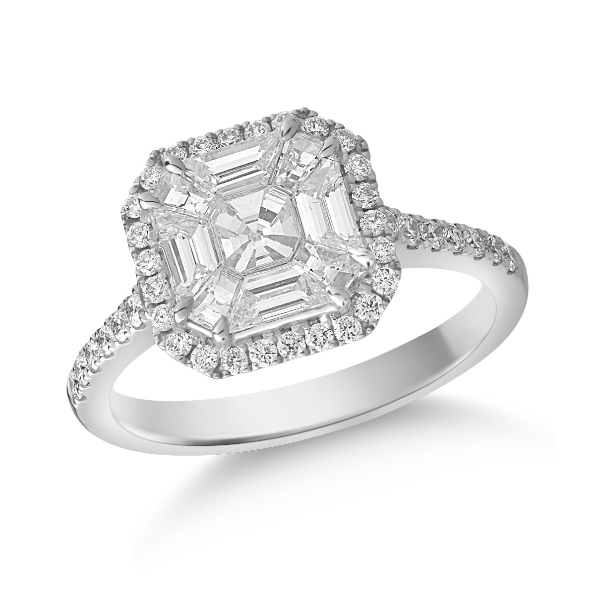 18k fehér arany gyűrű gyémántokkal 1.34ct