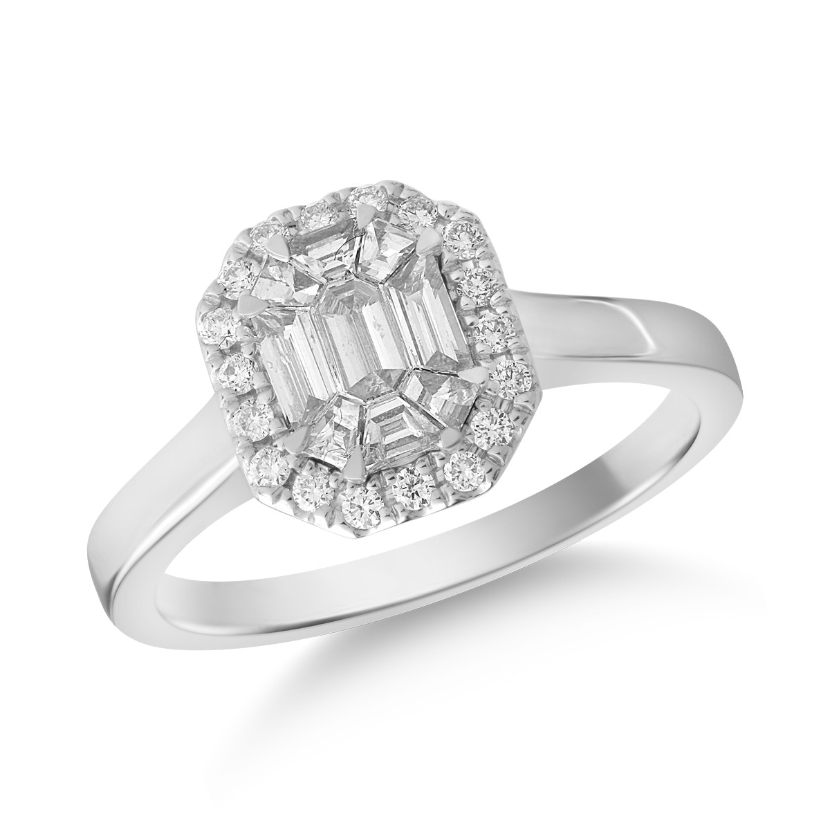 18k fehér arany gyűrű gyémántokkal 0.6ct