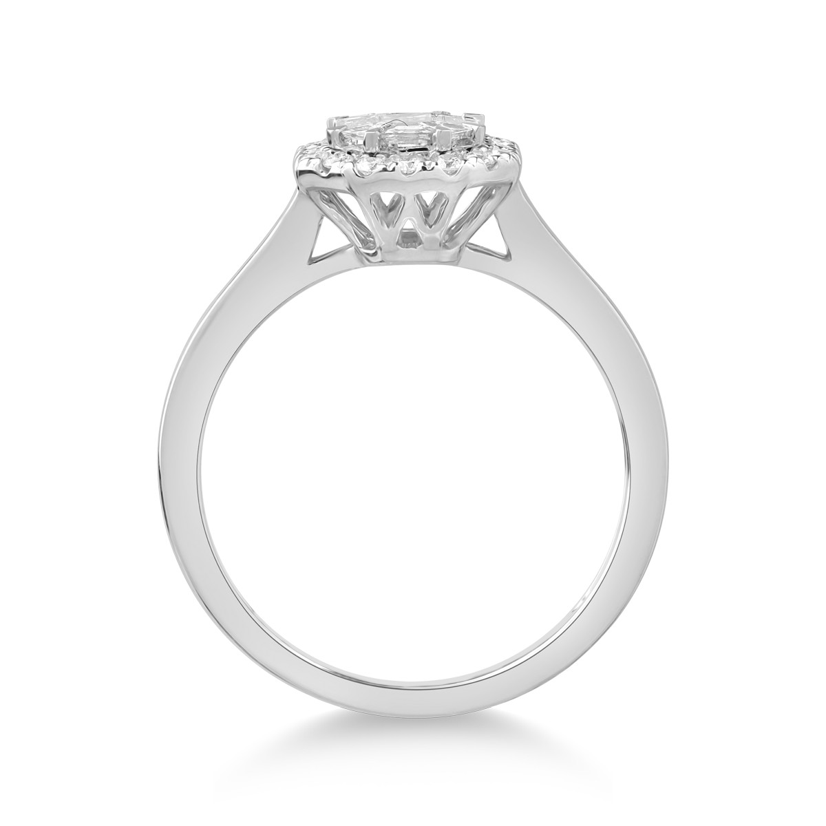 18k fehér arany gyűrű gyémántokkal 0.6ct