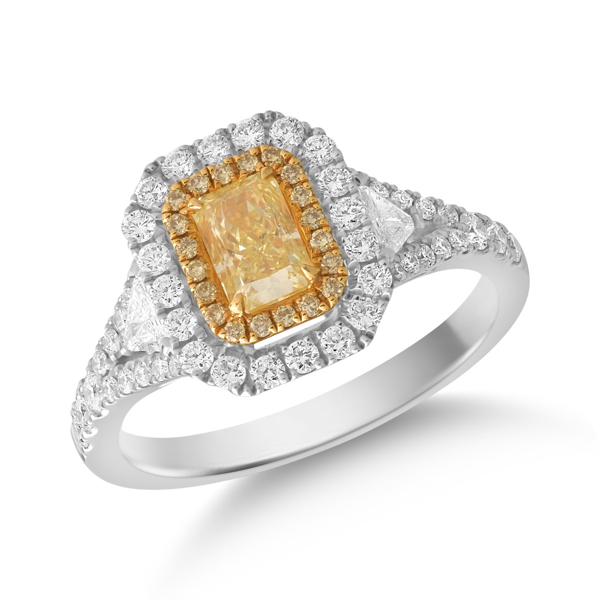 Inel din aur alb de 18K cu diamante de 1.29ct