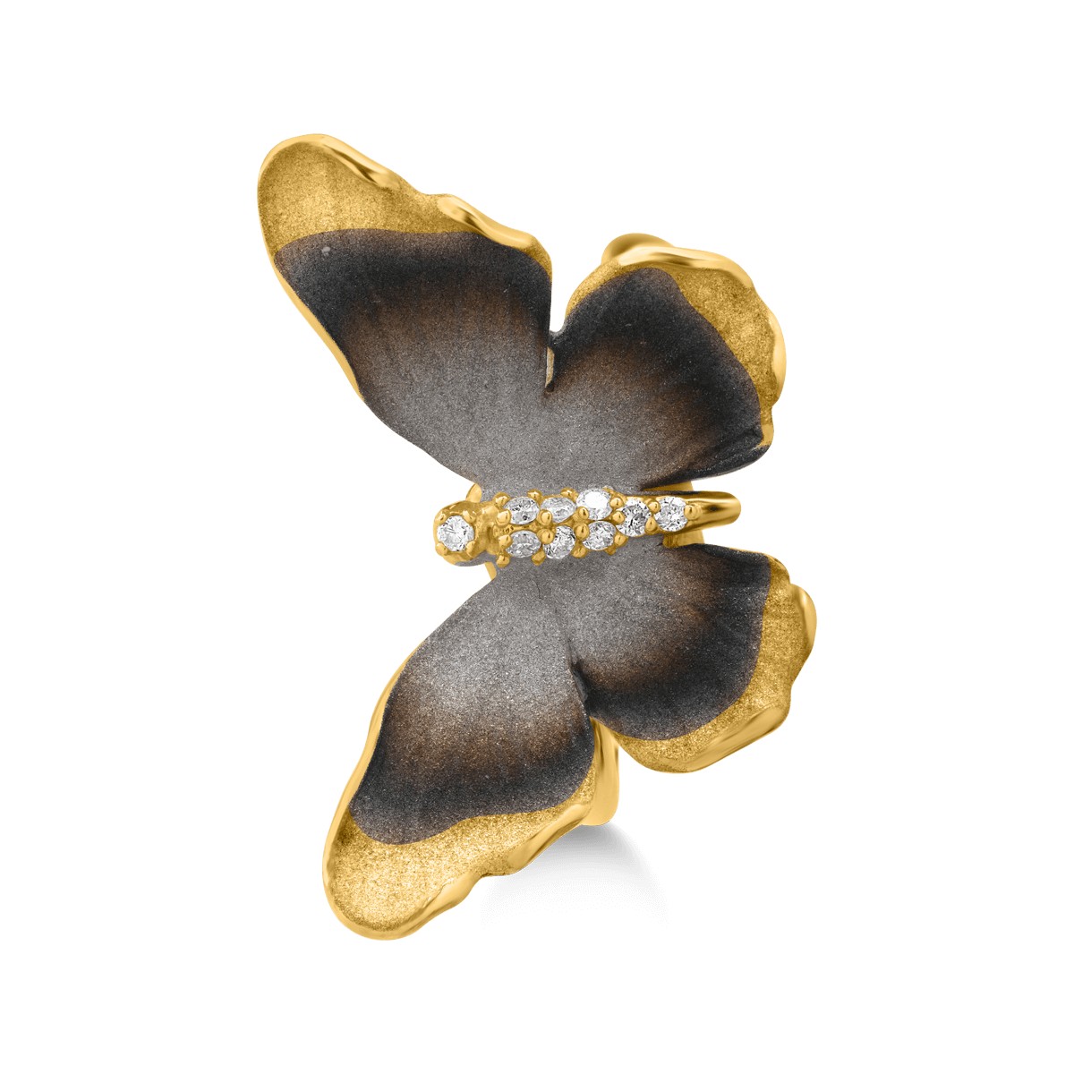 Inel fluture din aur galben de 18K cu diamant de 0.06ct
