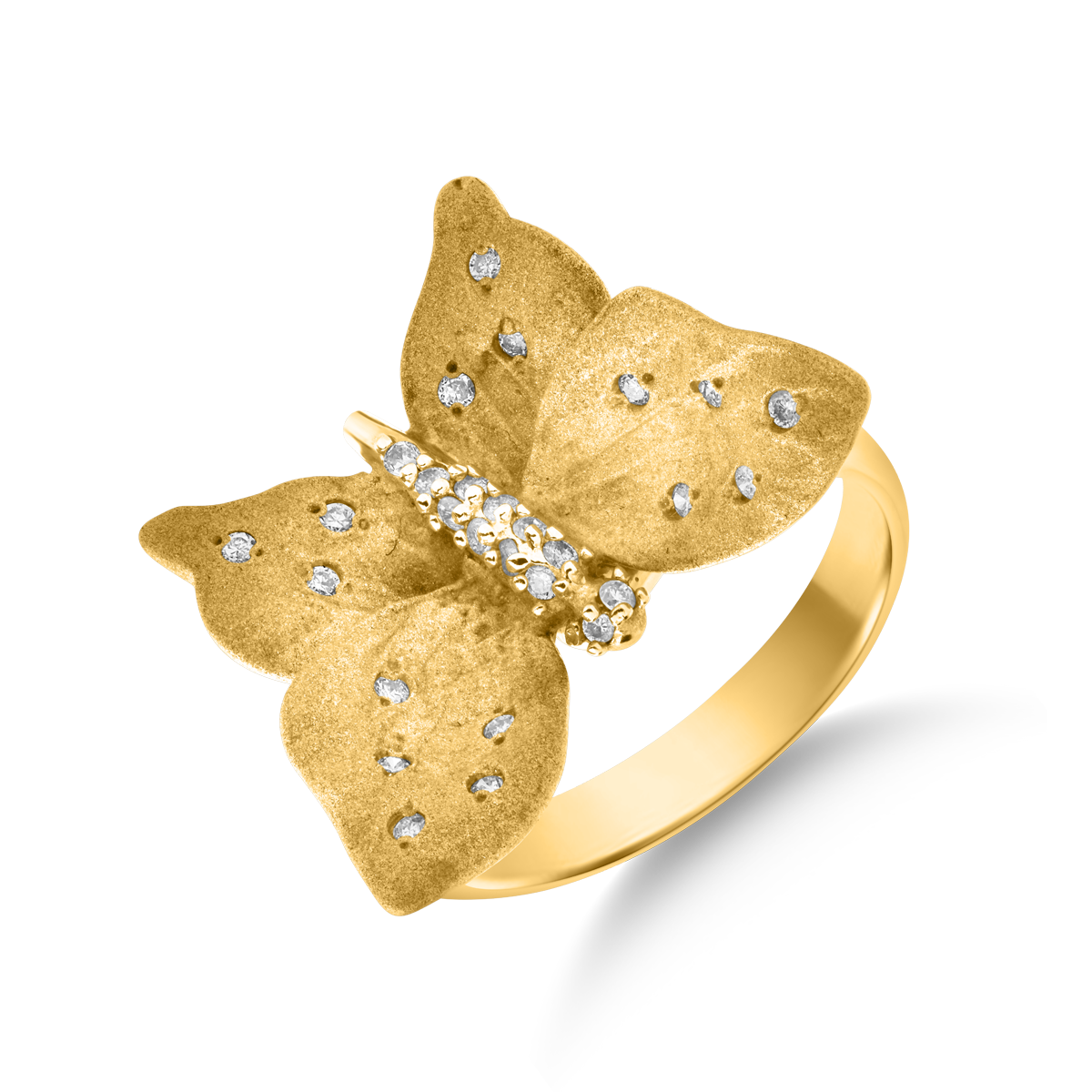 Inel fluture din aur galben de 18K cu diamant de 0.18ct image0