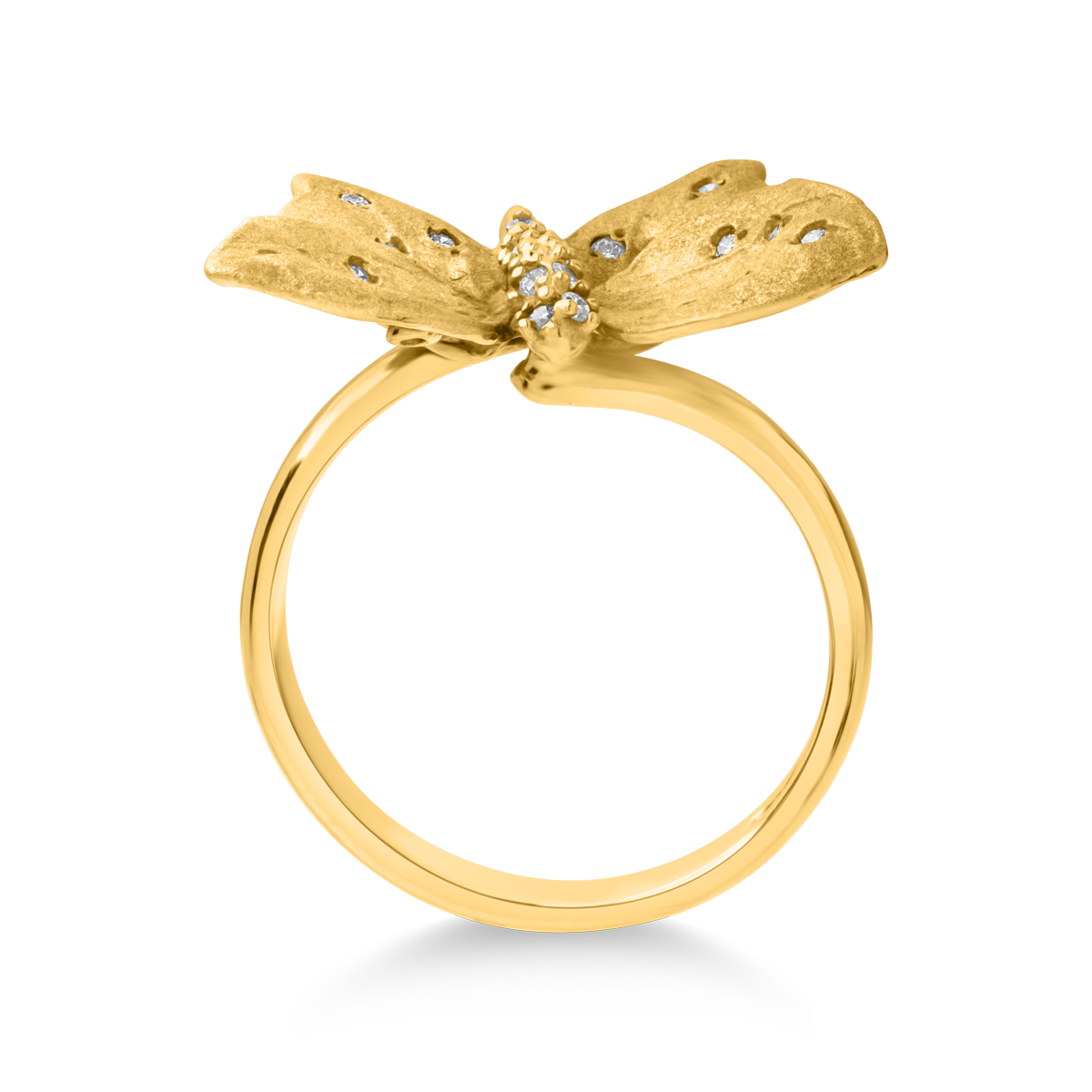 Inel fluture din aur galben de 18K cu diamant de 0.18ct image1