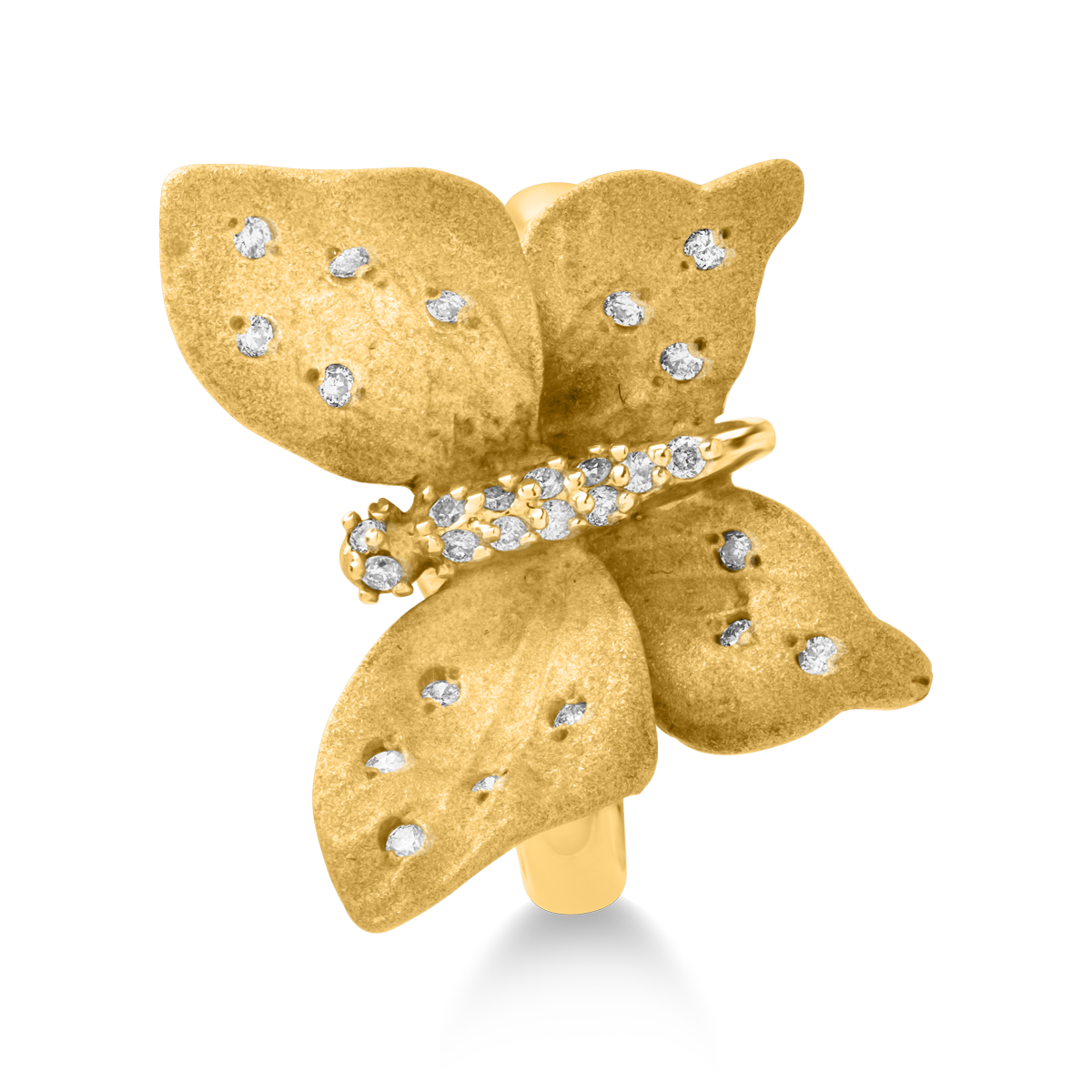 Inel fluture din aur galben de 18K cu diamant de 0.18ct image2