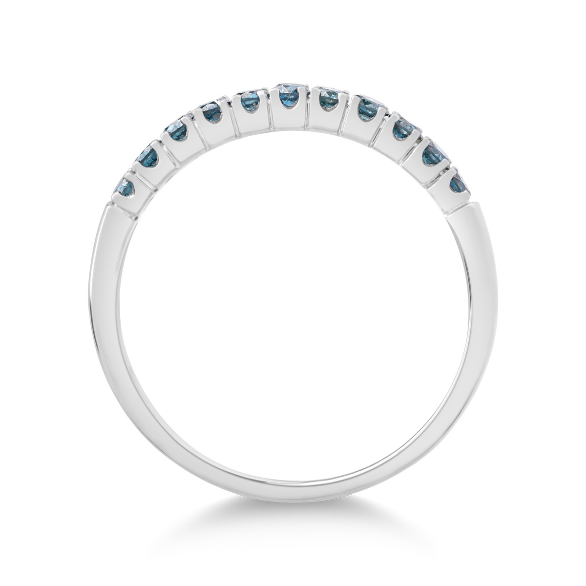 Inel din aur alb de 14K cu diamante albastre de 0.33ct