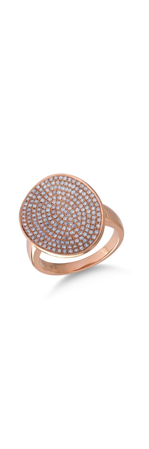 Inel din aur roz de 14K cu diamante de 0.657ct