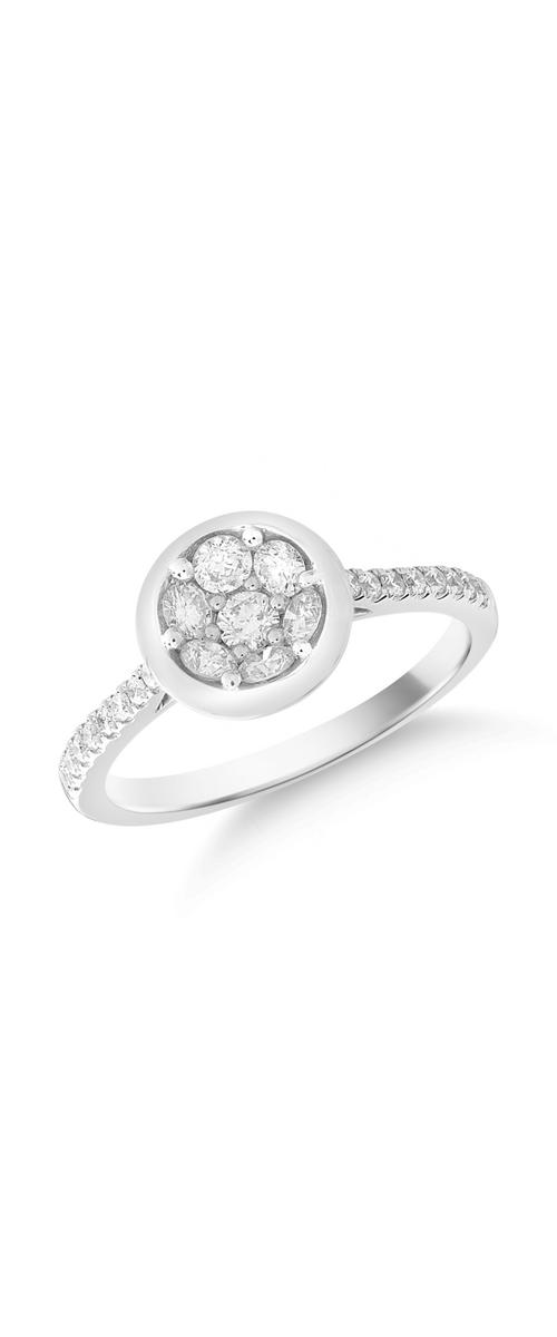 Gyűrű 14K-os fehér aranyból 0.6ct gyémánttal