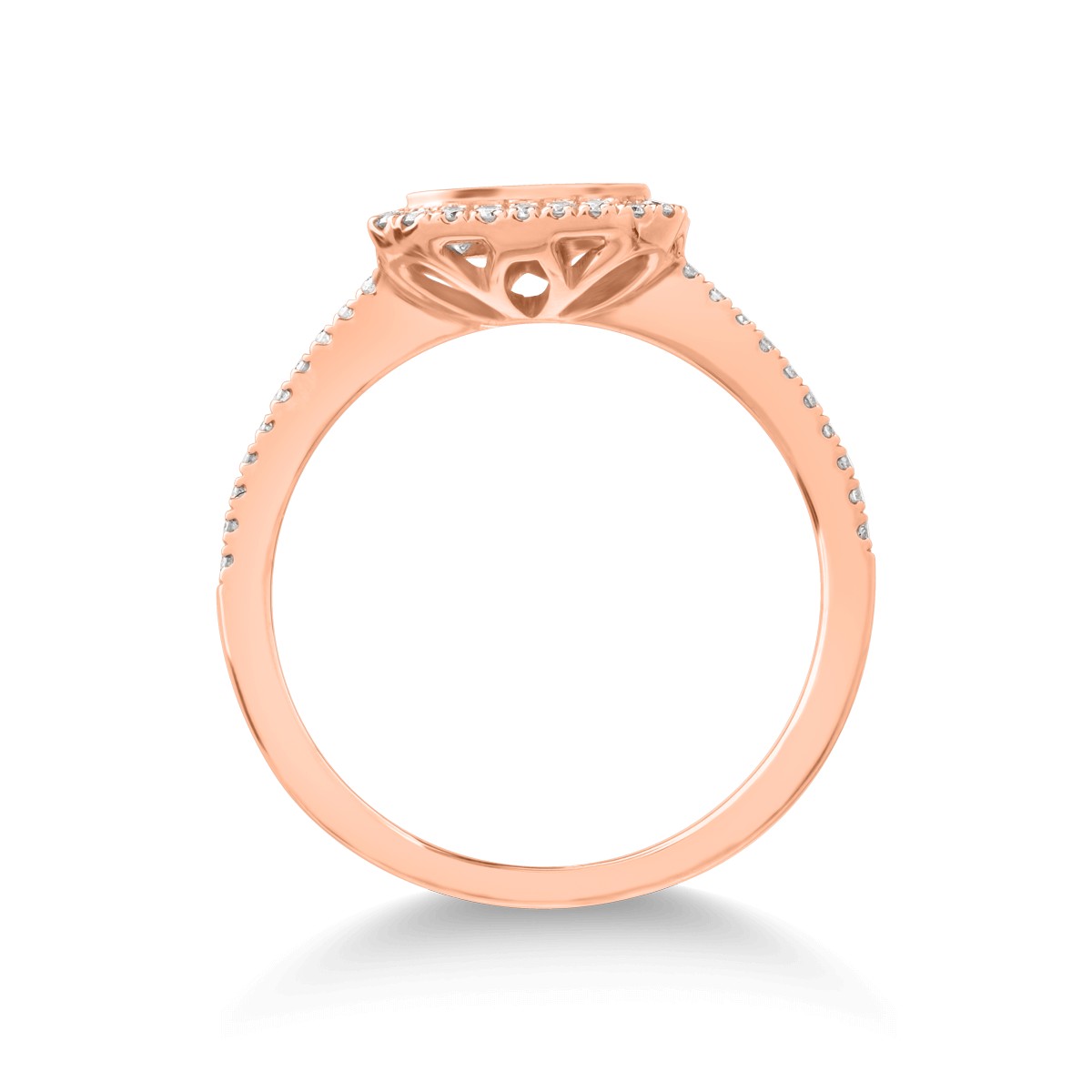 Inel din aur roz de 14K cu diamante de 0.62ct