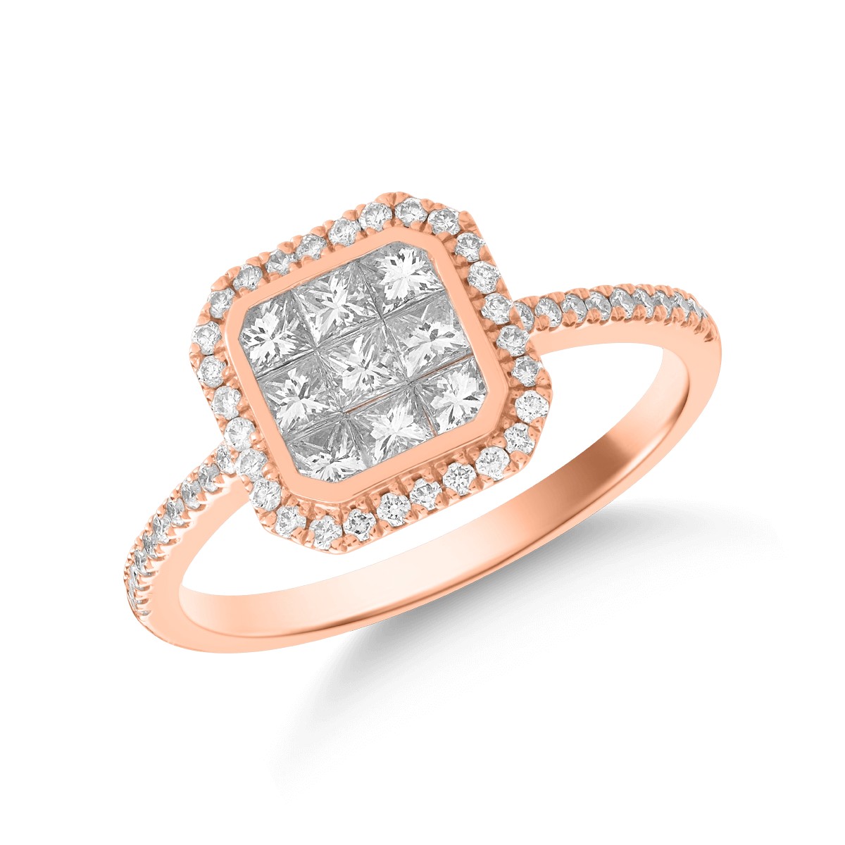 Gyűrű 14K-os rózsaszín aranyból 0.62ct gyémánttal