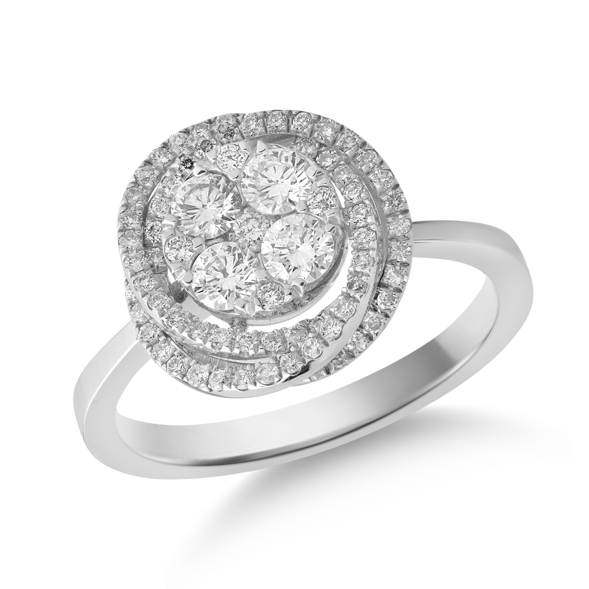 Inel din aur alb de 18K cu diamante de 0.65ct